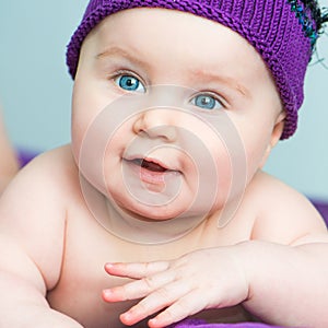 Close-up newborn girl