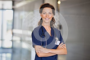 Happy nurse at hospital