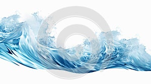 Happy ocean water wave. water drop splash isolated on banner white background. generative ai