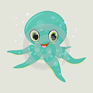 Happy Octopus cartoon