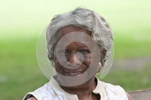 Happy old african american lady