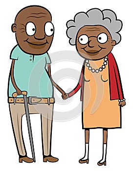 Happy old black couple