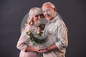 Happy old couple