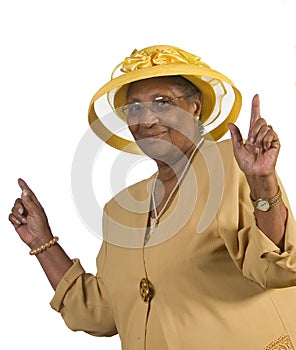 Happy Old Woman Dancing photo