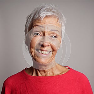 Happy older woman in her 60s