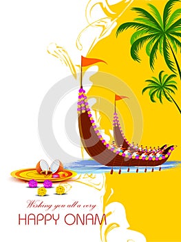 Happy Onam background for Festival of South India Kerala