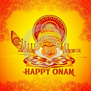 Happy Onam background in Indian art style