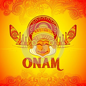 Happy Onam background in Indian art style