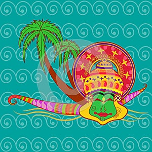 Happy Onam background in Indian art style