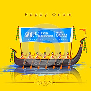 Happy Onam Big Shopping Sale Advertisement background for Festival of South India Kerala