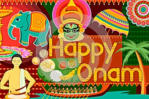 Happy Onam festival celebration background