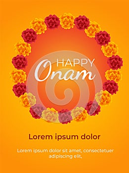 Happy onam - floral wreath template