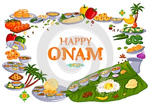 Happy Onam holiday festival background of Kerala South India