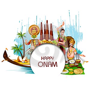 Happy Onam holiday for South India festival background