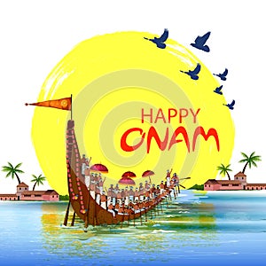 Happy Onam holiday for South India festival background