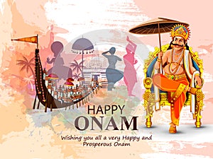 Happy Onam holiday for South India festival background