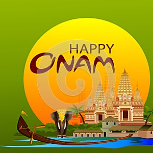 Happy Onam holiday for South India festival background