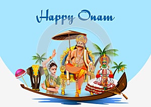 Happy Onam holiday for South India festival background