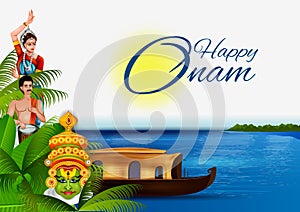 Happy Onam holiday for South India festival background