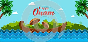 Happy Onam holiday for South India festival background