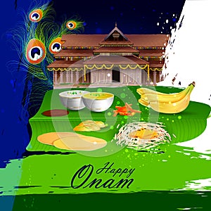 Happy Onam holiday for South India festival background