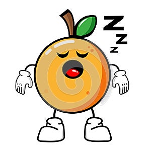 happy orange cute fruit character mascot vector design