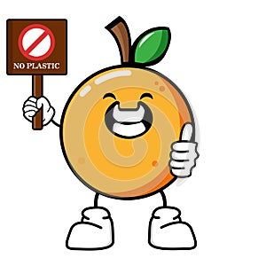 happy orange cute fruit character mascot vector design