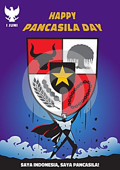 Happy Pancasila Day Selamat Hari Lahir Pancasila photo