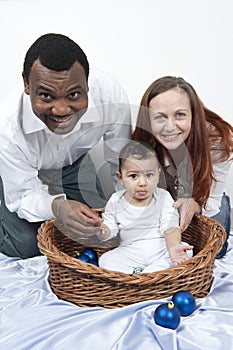 Happy parents and baby boy