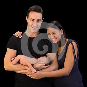Happy parents with newborn baby