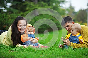 Happy parents with twins