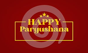 Happy Paryushana Stylish Text with star illustration Design