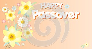 Happy Passover banner greeting card with Jewish Holiday traditional decoration vector illustration Judaica