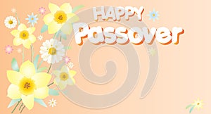 Happy Passover banner greeting card with Jewish Holiday traditional decoration vector illustration Judaica photo
