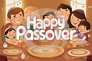 Happy Passover seder matzah celebration greeting card