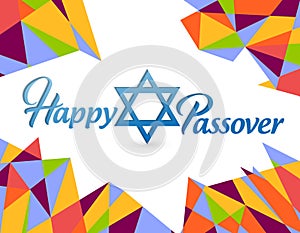 Happy passover sign card illustration