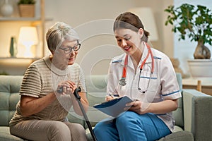 Happy patient and caregiver