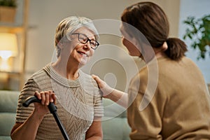 Happy patient and caregiver