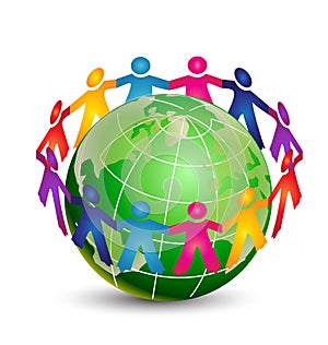 Happy people around world