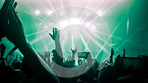 Happy People Dance in Nightclub Party Concert