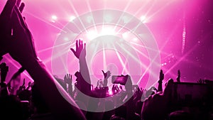 Happy People Dance in Nightclub Party Concert