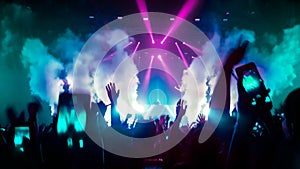 Happy People Dance in Nightclub Party Concert