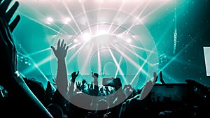 Happy People Dance in Nightclub Party Concert