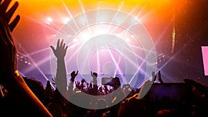 Happy People Dance in Nightclub Party Concert