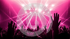 Happy People Dance in Nightclub Party Concert