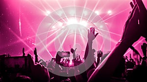 Happy People Dance in Nightclub Party Concert