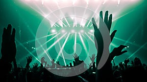 Happy People Dance in Nightclub Party Concert