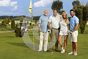 Happy people on golf course