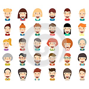 Happy people icon set