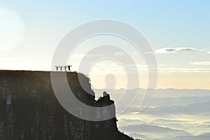 Happy people at Serra do Rio do Rastro - Santa Catarina - Brazil photo